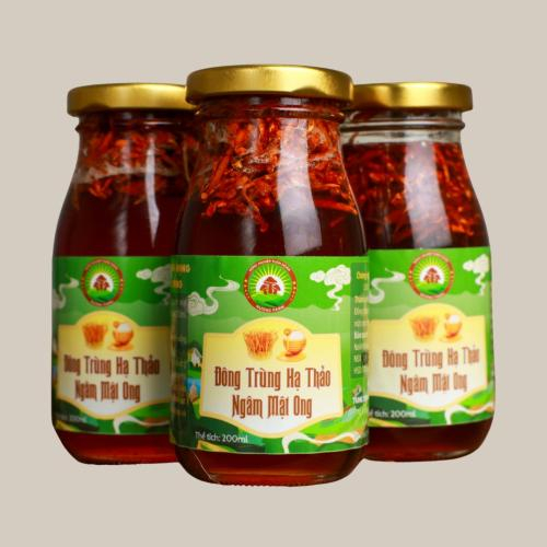 Nấm Đông Trùng Hạ Thảo Ngâm Mật Ong 200ml Hiền Nương Farm - Đặc Sản Bảy Núi An Giang